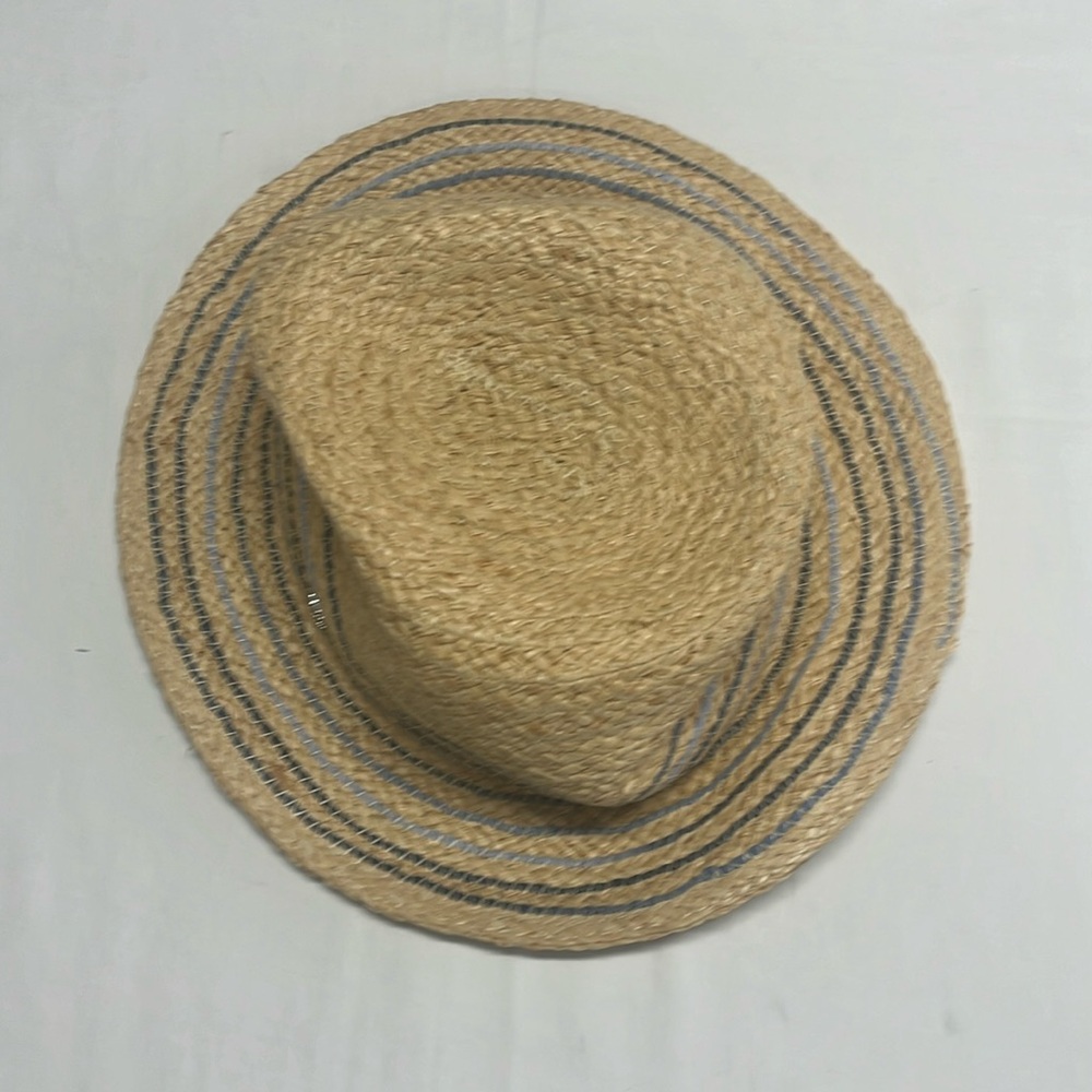 Lauren’s Ralph Lauren’s Women's Raffia Pinstripe Fedora Hat 100% Raffia Straw